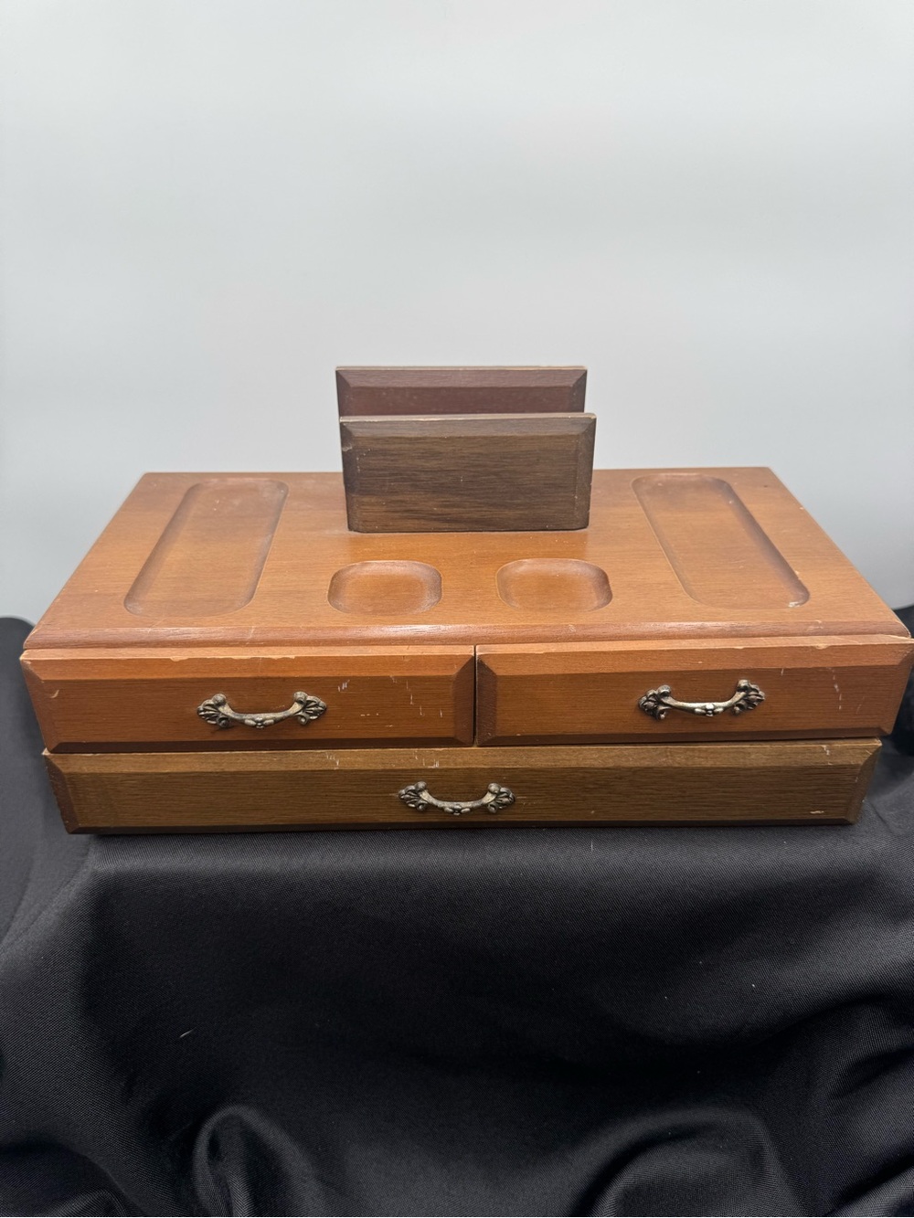 Source Unknown Brown Multi-Drawer Wooden Jewelry Organizer with Card Slots
